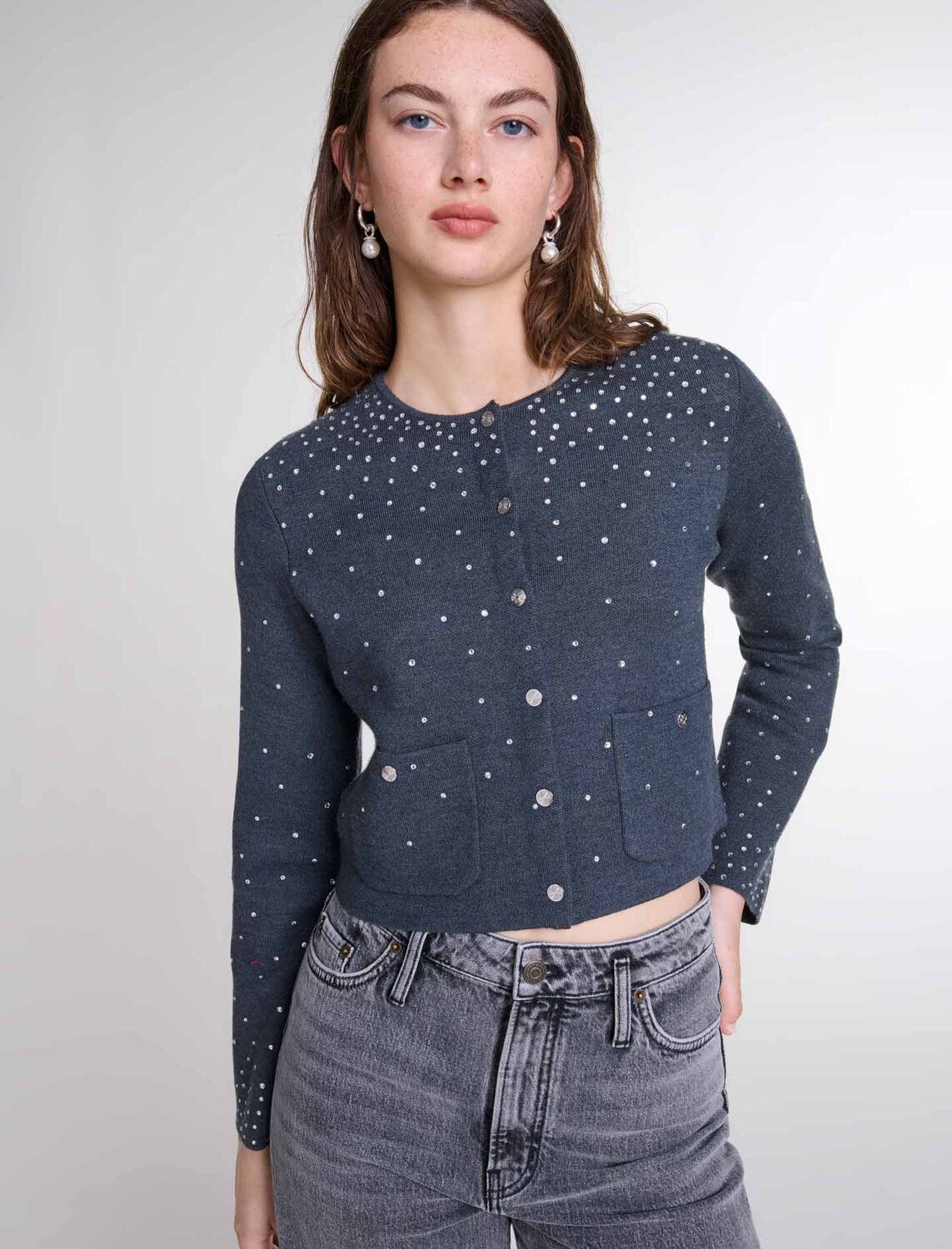 Knitted jumper with rhinestones : Fall-Winter Collection color 