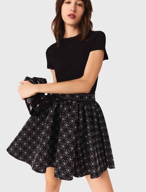 Pearl and rhinestone skater skirt - Skirts & Shorts - MAJE