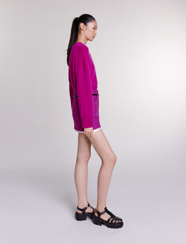 Tweed mini skirt : Skirts & Shorts color Fuchsia pink