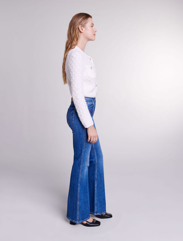 Embroidered flared jeans : Trousers & Jeans color Blue