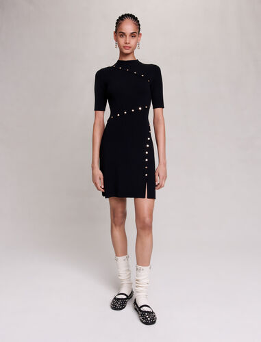 Dress in ribbed knit : Dresses color Black