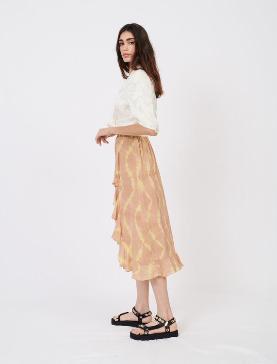 Tie dye print skirt with ruffles - Skirts & Shorts - MAJE