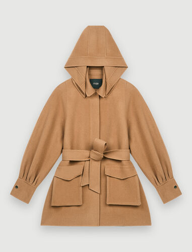 Double-faced wool blend belted coat : Coats & Jackets color 