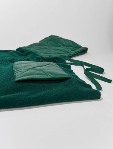 Hooded poncho : Scarves and shawls color Bottle Green