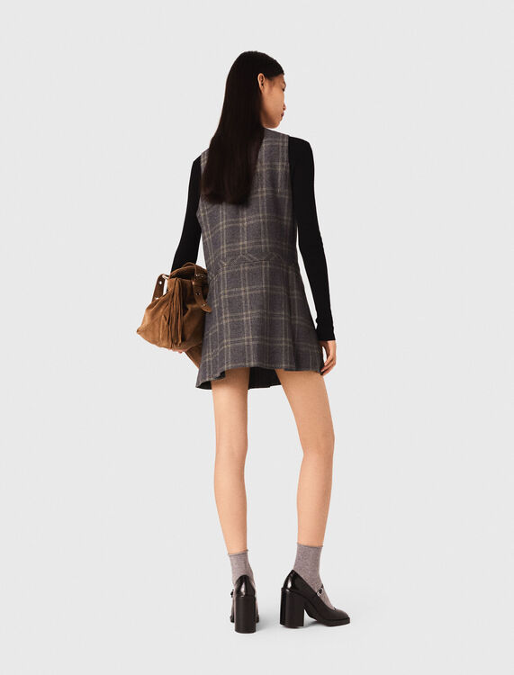 Short pleated checked dress - Dresses - MAJE
