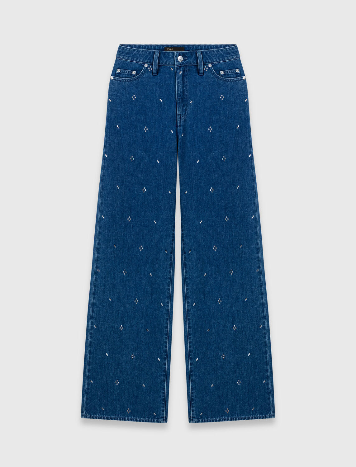 Wide jeans with rhinestones - Trousers & Jeans - MAJE