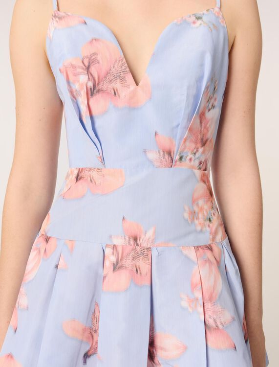 Short patterned taffeta dress - Dresses - MAJE