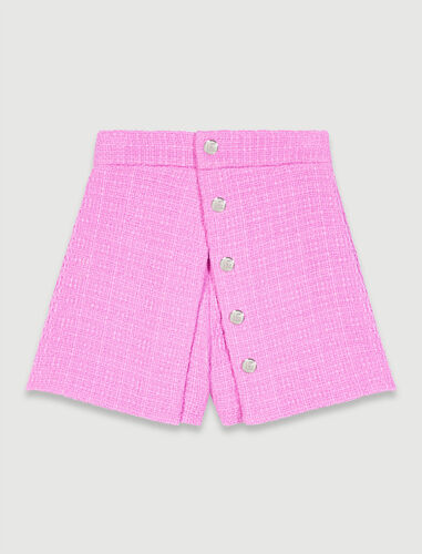 Panelled tweed shorts : Skirts & Shorts color Pink