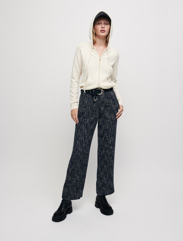 Wide-leg tweed-style trousers : Trousers & Jeans color 