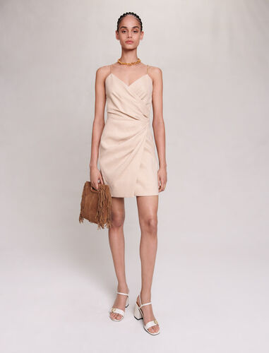 Short draped dress : View All color Beige