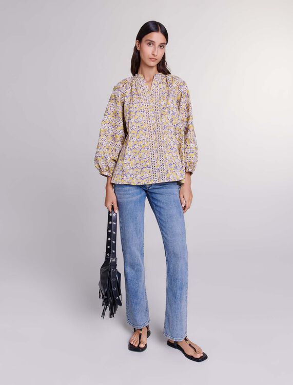 Patterned embroidered blouse -  - MAJE