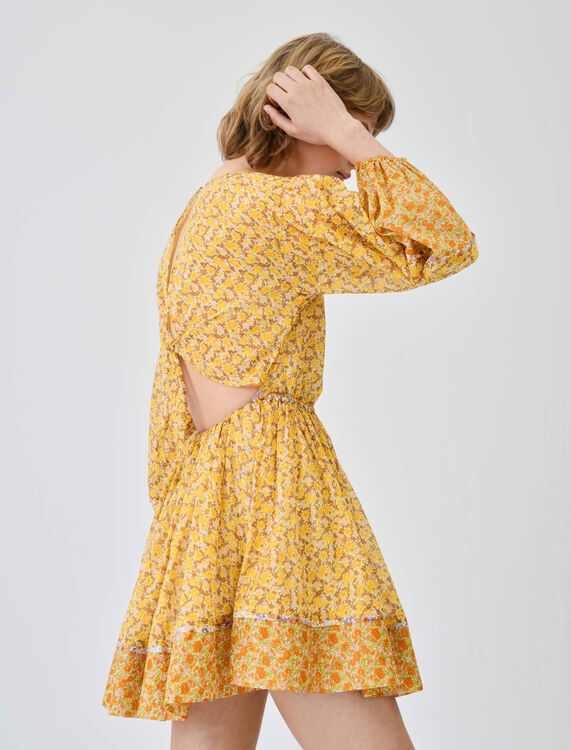 Printed cotton voile dress - Dresses - MAJE