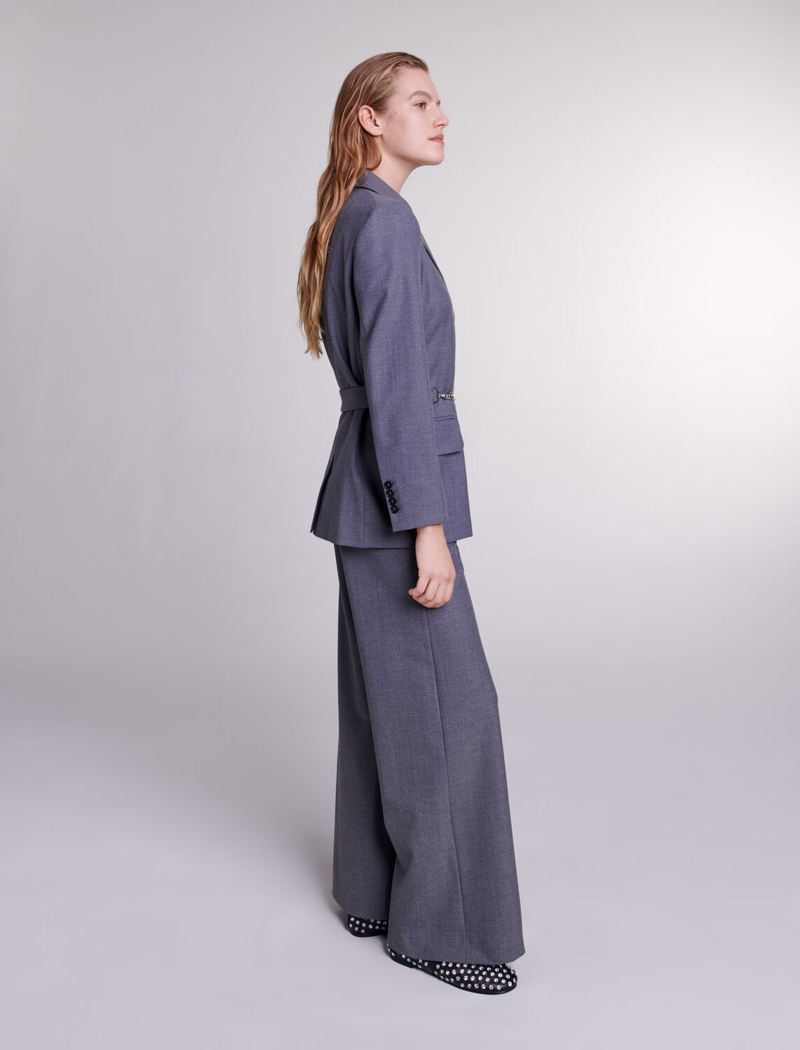 Suit jacket with chain belt - Coats and Jackets - MAJE