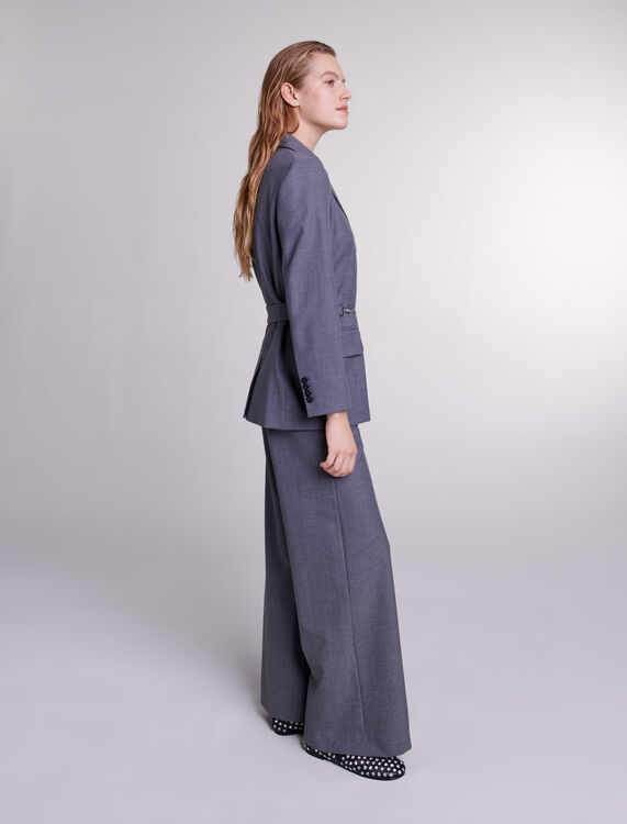 Suit jacket with chain belt - Coats and Jackets - MAJE