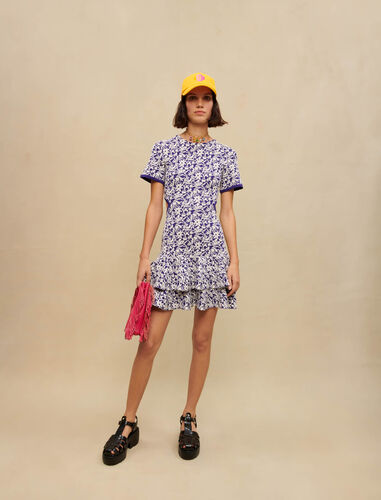 Floral mini dress with cut-outs : Dresses color Dreamlike