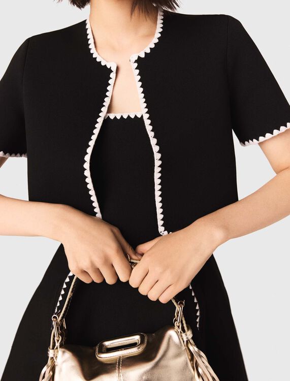 Topstitched cropped cardigan - Sweaters & Cardigans - MAJE