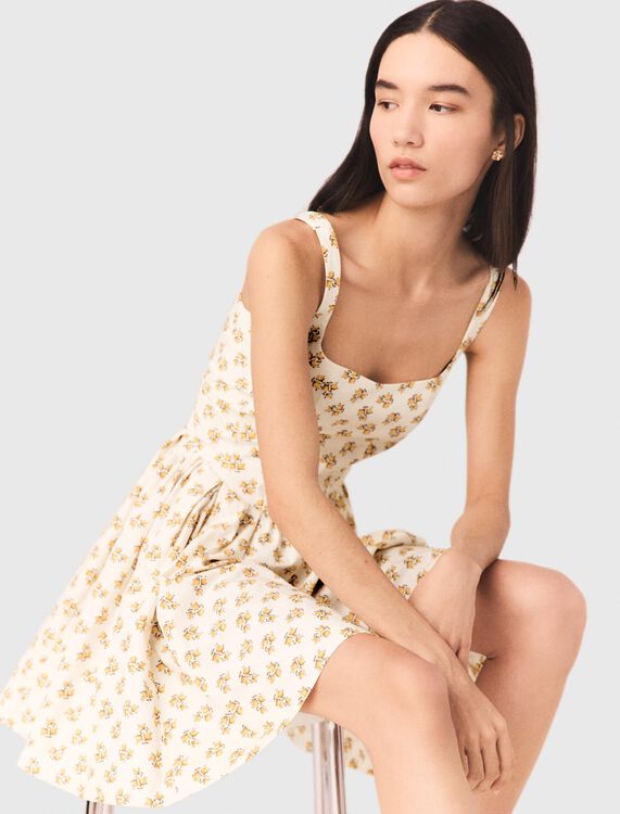 Short flared patterned dress - Dresses - MAJE