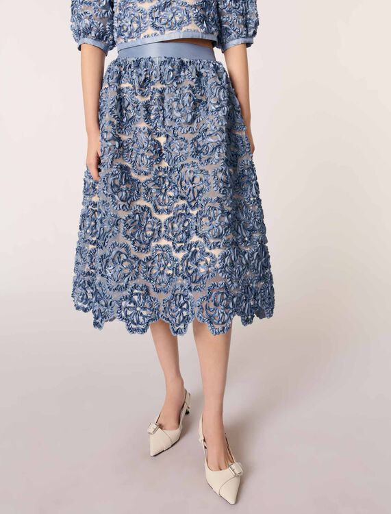 Floral organza maxi skirt - Skirts & Shorts - MAJE