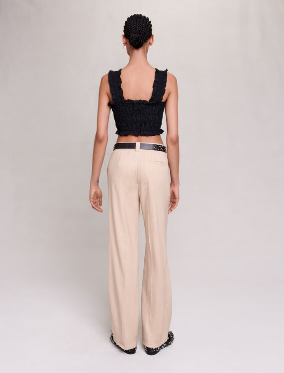Smocked cropped top - Tops - MAJE