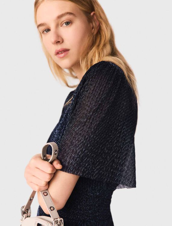 Metallic ruffled midi dress - Dresses - MAJE