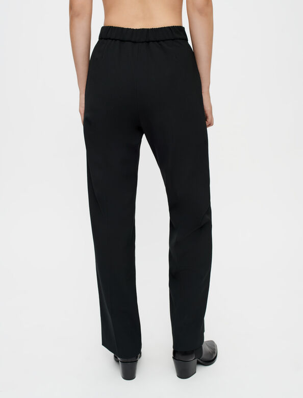 Wide-leg black suit trousers : Trousers & Jeans color Black