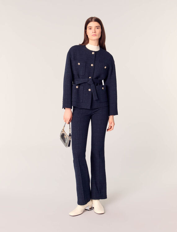 4-pocket tweed jacket : Blazers & Jackets color Navy