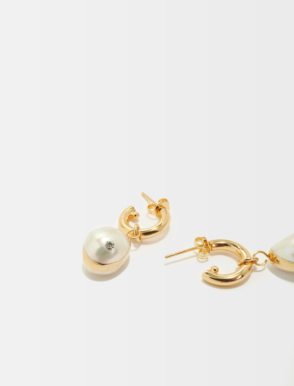 Cultured pearl earrings : Jewelry color Gold