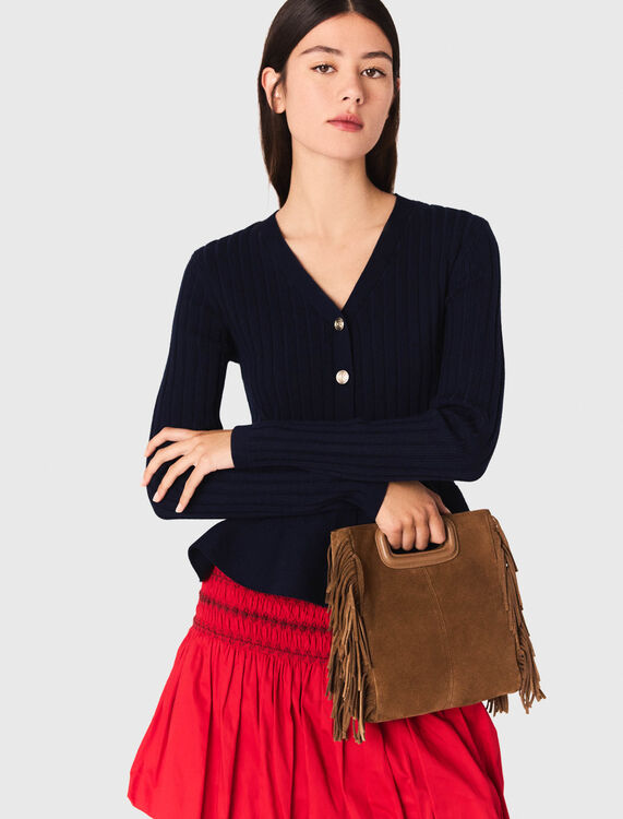 Peplum waist cardigan - Sweaters & Cardigans - MAJE