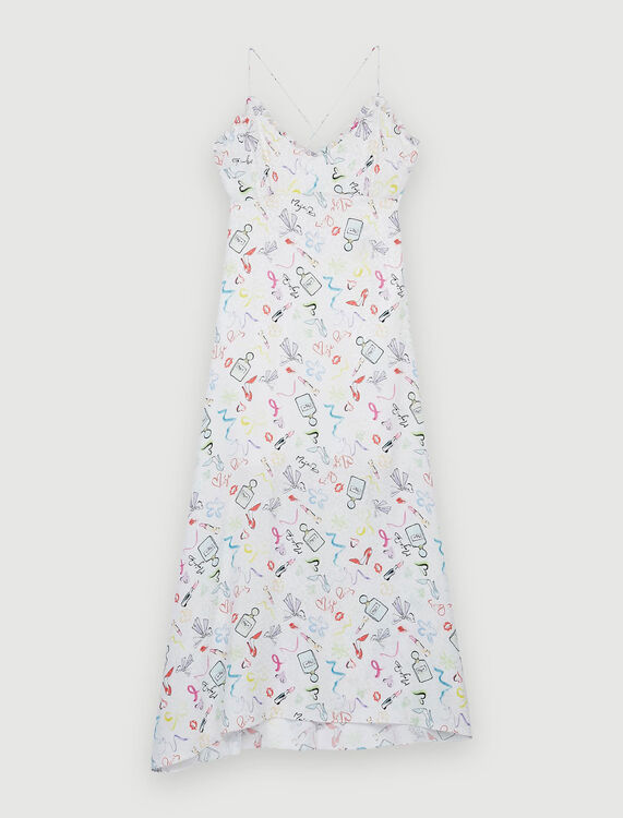 Strappy dress in printed jacquard - Dresses - MAJE