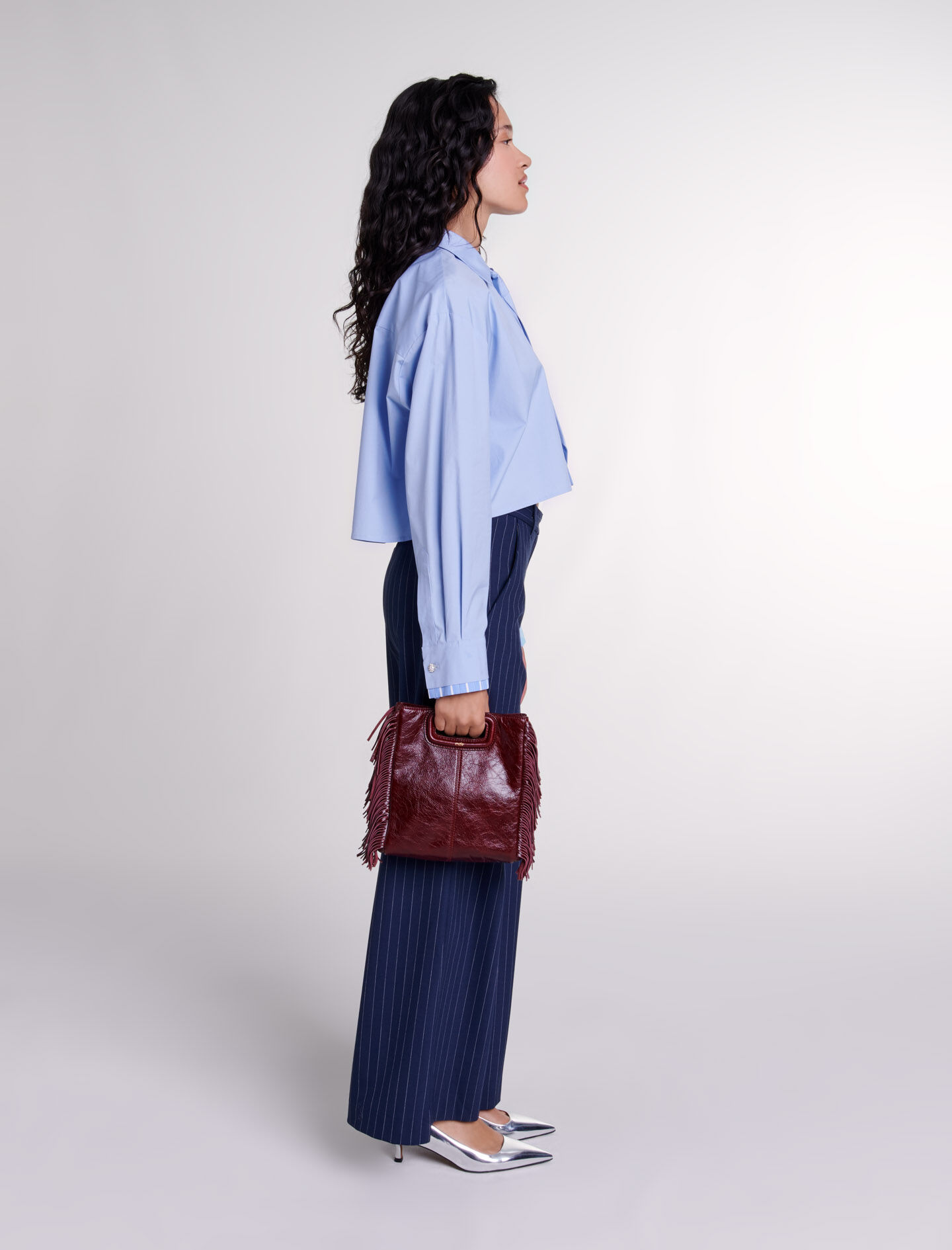 Monogram flannel pj top smoke melange – TOTEME