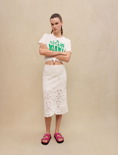 Knit midi skirt : Skirts & Shorts color White