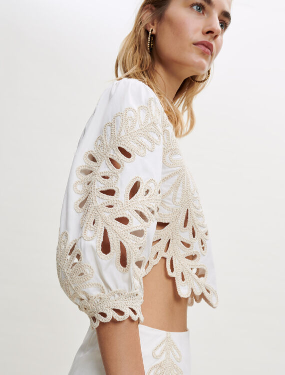 Fully embroidered top - Tops - MAJE