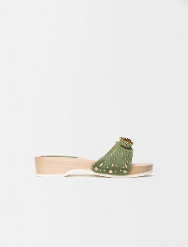 Clover logo mules : Sling-Back & Sandals color Clay