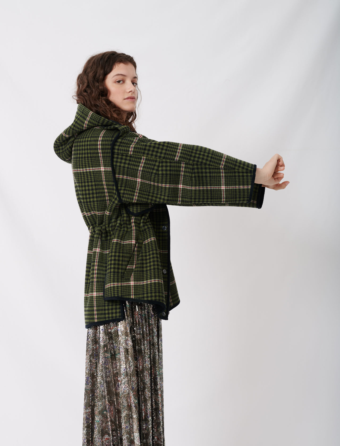 maje checked coat