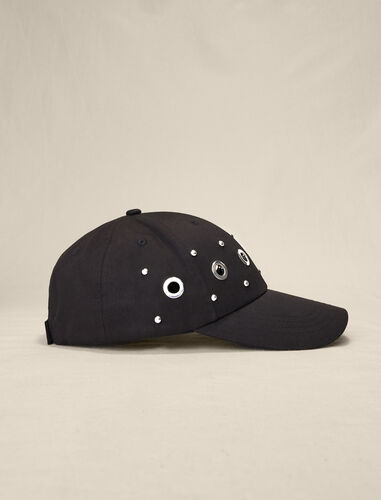 Studded baseball cap : Other Accessories color Black