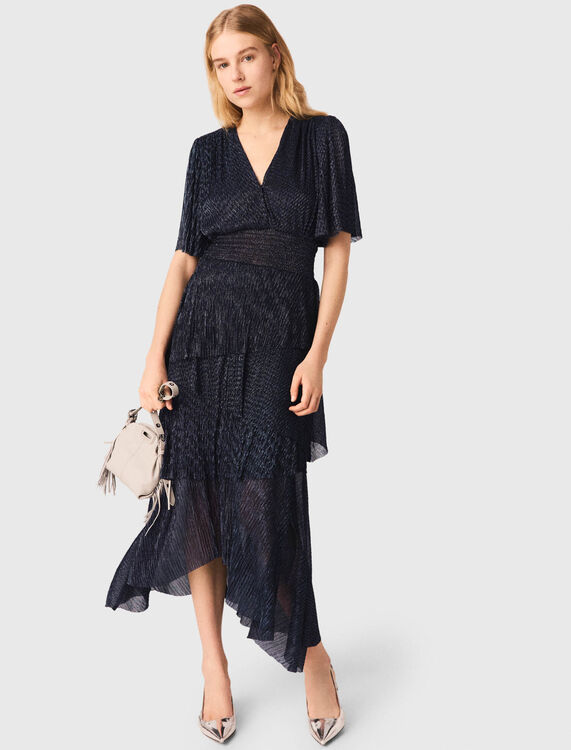 Metallic ruffled midi dress - Dresses - MAJE