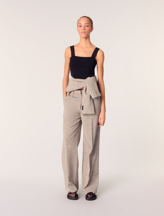 Straight-leg suit trousers : Trousers & Jeans color Grey