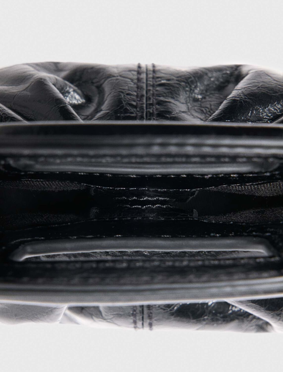 Crackled leather mini clutch -  - MAJE