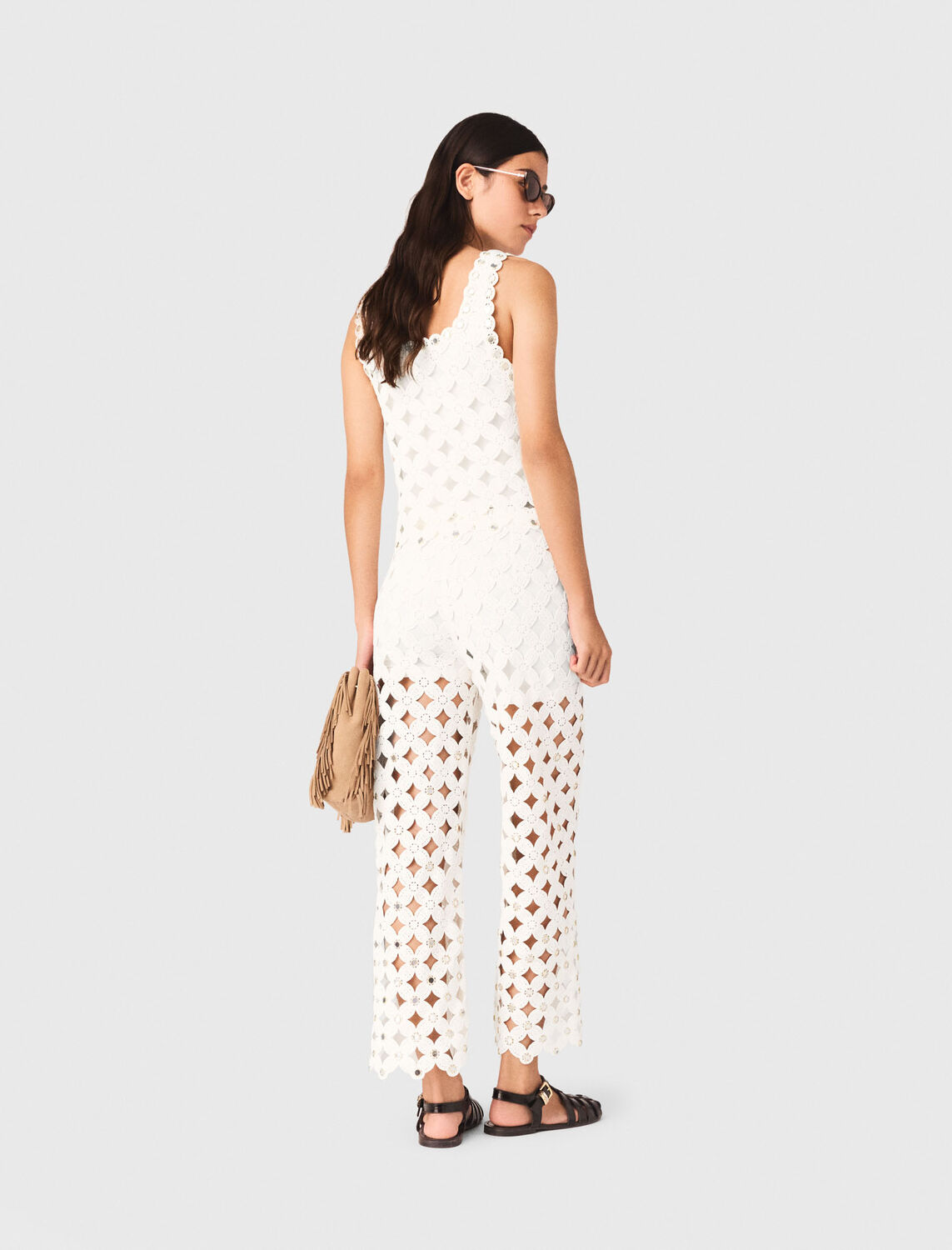 Crochet trousers with mirrors - Trousers & Jeans - MAJE