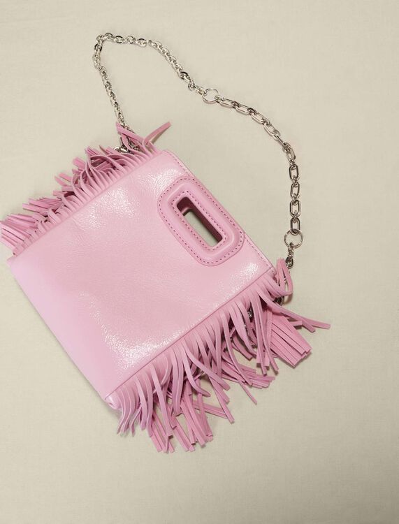Pink leather mini M bag - M Bag - MAJE