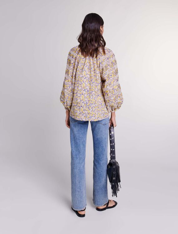 Patterned embroidered blouse - Tops - MAJE