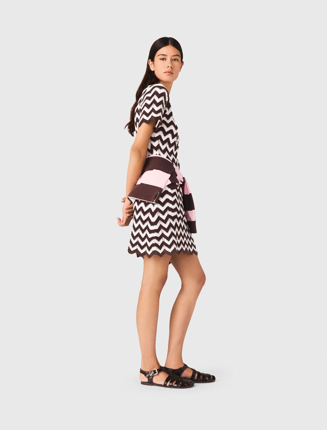 Zigzag crochet dress - Dresses - MAJE
