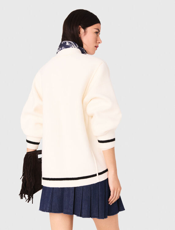 Long cardigan with embroidery - Sweaters & Cardigans - MAJE