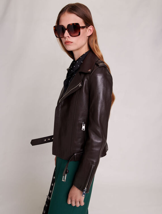 Leather jacket -  - MAJE