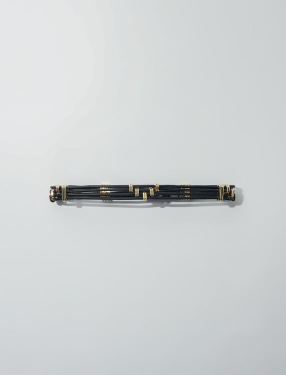 Mixed metal and leather belt -  - MAJE