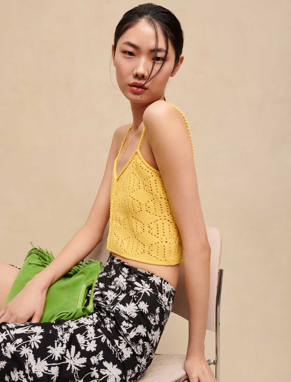 Openwork cropped top - Tops - MAJE