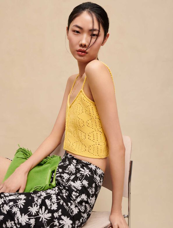 Openwork cropped top : Tops color Yellow