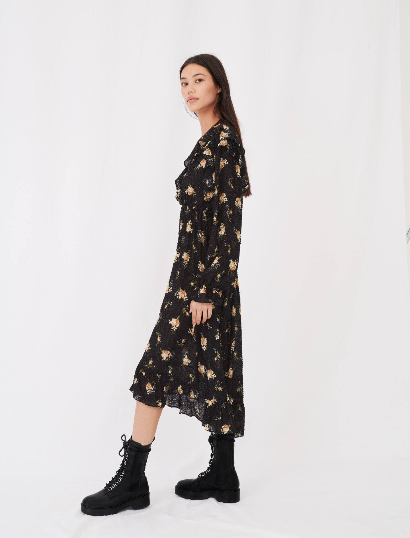 printed jacquard dress