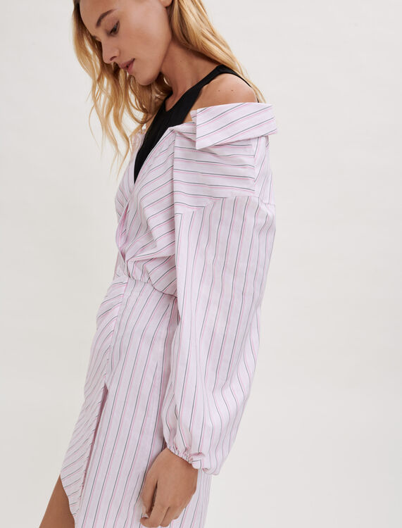 Striped trompe-l’œil dress - Dresses - MAJE
