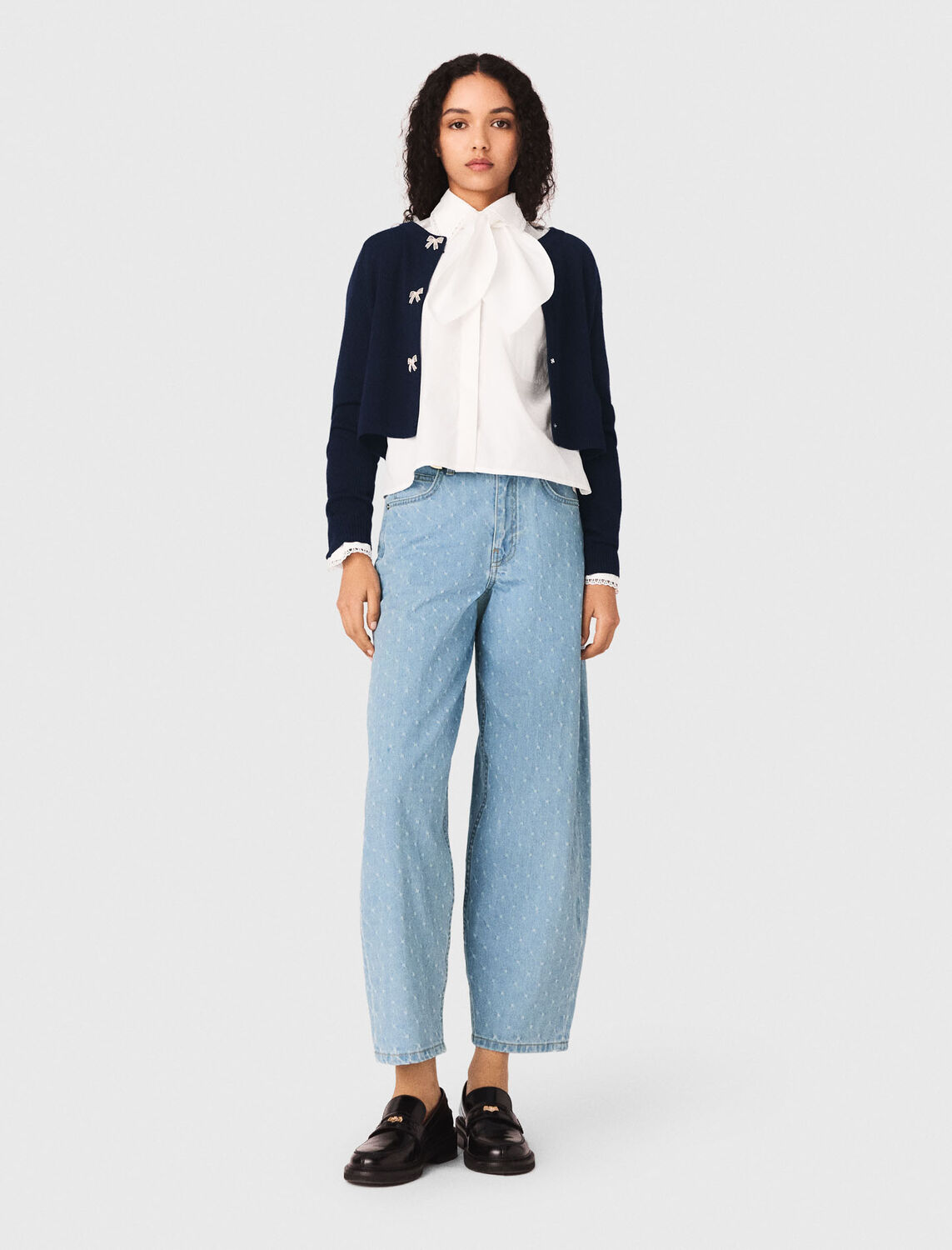 Bow jewellery button cardigan - Sweaters & Cardigans - MAJE